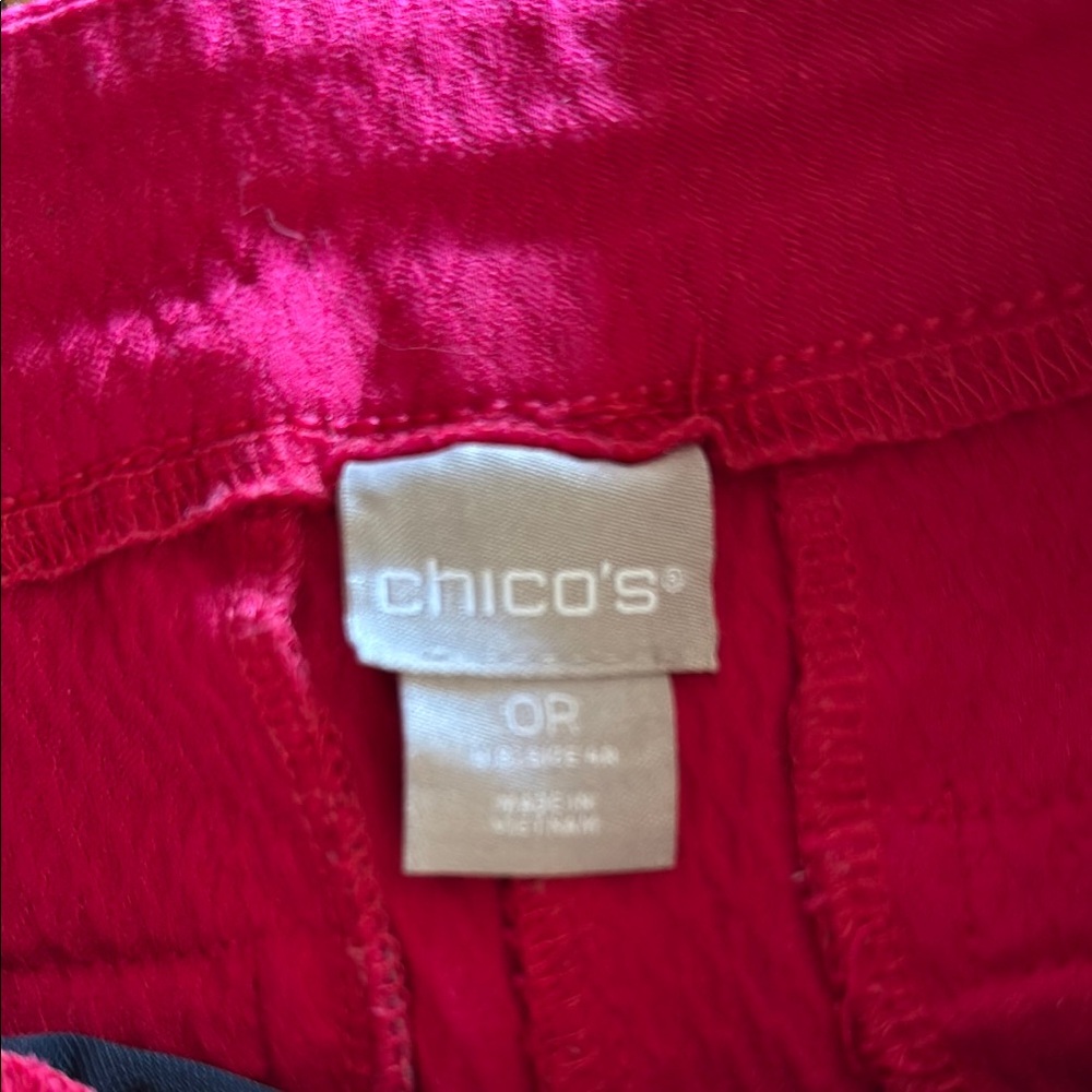 Kids Red Textured Pants - Picture 2 of 3
